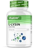 L-Lysin 2000, 160 Tabletten, 2000mg pro Tagesportion, Vegan, L-Lysine Aminosäure