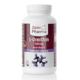 L-Ornithin 500 mg – aus der Aminosäure L-Arginin – 120 Kapseln – von ZeinPharma