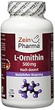 L-Ornithin 500 mg – aus der Aminosäure L-Arginin – 120 Kapseln – von ZeinPharma