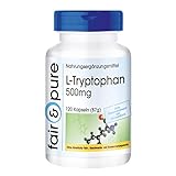 L-Tryptophan 500mg, vegan, essentielle Aminosäure, ohne Magnesiumstearat, 120 Tryptophan-Kapseln