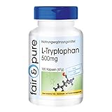 L-Tryptophan 500mg, vegan, essentielle Aminosäure, ohne Magnesiumstearat, 120 Tryptophan-Kapseln