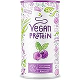 Vegan Protein (Blaubeere) - Protein aus Reis, Hanfsamen, Lupinen, Erbsen, Chia-Samen, Leinsamen, Amaranth, Sonnenblumen- und Kürbiskernen - 600 Gramm