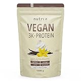 Nutri-Plus Shape & Shake Vegan Vanille 1kg - Veganes Proteinpulver ohne Aspartam, Laktose & Milcheiweiß - Inkl. Dosierlöffel