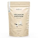 Nutri-Plus Shape & Shake Vegan Vanille 1kg - Veganes Proteinpulver ohne Aspartam, Laktose & Milcheiweiß - Inkl. Dosierlöffel