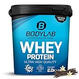 Bodylab24 Whey Protein Eiweißpulver, Geschmack: Vanille, hochwertiges Proteinpulver, Low Carb, 2000g