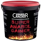 Super Anabol Gainer, Whey Protein Creatin Shake, 2400g Schoko oder Orangen Geschmack, Eiweißpulver, Taurin, Kreatin, Aminosäuren (Schoko)