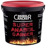 Super Anabol Gainer, Whey Protein Creatin Shake, 2400g Schoko oder Orangen Geschmack, Eiweißpulver, Taurin, Kreatin, Aminosäuren (Schoko)