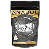 ANABOL WHEY MASS GAIN Cappuccino 2KG | 2000g für HARDGAINER Muskelaufbau | Kohlenhydrat-Mix aus Whey-Protein (WPC-80) und CARBS mit extra Aminosäuren BCAA | Glutamin