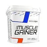 Bodylab24 Lean Muscle Gainer, hochwertige Kohlenhydrate zum Masseaufbau, Weight Gainer Pulver mit Eiweiß, Vanille flavor, 2 kg