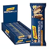 PowerBar Protein Riegel mit Casein, Whey und Sojaprotein – Eiweiß-Riegel, Fitness-Riegel reich an Ballaststoffen – 15 x 55g Caramel-Vanilla-Crisp