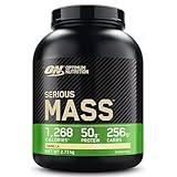 Optimum Nutrition Serious Mass Weight Gainer (mit Kohlenhydrate, Whey Protein Pulver, Vitaminen, Kreatin und Glutamin. Eiweisspulver von ON) Vanilla, 8 Portionen, 2,72kg