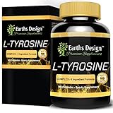 Tyrosin 500mg - Aminosäure Komplex - L Tyrosin, L-Taurin, Arginin Alpha-Ketoglutarat, Citrullin-Malat und Rote Beete Extrakt - 90 Kapseln Earths Design