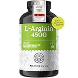 L-Arginin Kapseln - hochdosiert mit 4500 mg natürlichem L-Arginin HCL 365 Kapseln, vegan