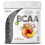 BCAA Pulver (Aminosäuren) Aminos 2:1:1 (Leucin, Isoleucin, Valin), Vegan 300g ICE TEA PEACH