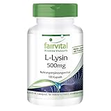 L-Lysin hochdosiert 500mg (L-Lysin-Hydrochlorid), vegan, 100 Kapseln, vegetarisch