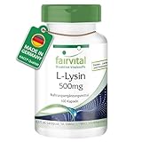 L-Lysin hochdosiert 500mg (L-Lysin-Hydrochlorid), vegan, 100 Kapseln, vegetarisch