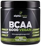 BCAA MEGA TABS - 360 Tabletten á 1000 mg reine BCAAs - vegan glutenfrei - laktosefrei